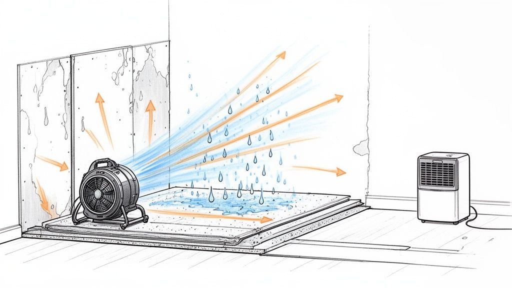 Structural drying with professional equipment